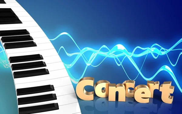 ses dalgası üzerinde piyano klavye