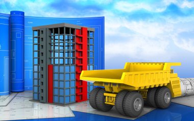 Rulo çizim ile Bina İnşaatı 