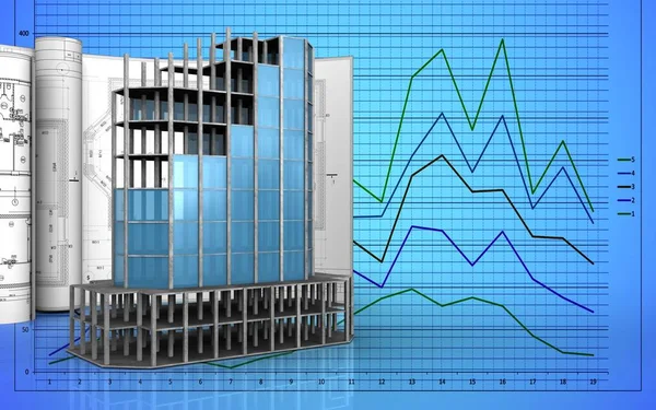 çerçeve çizimleri ile bina 