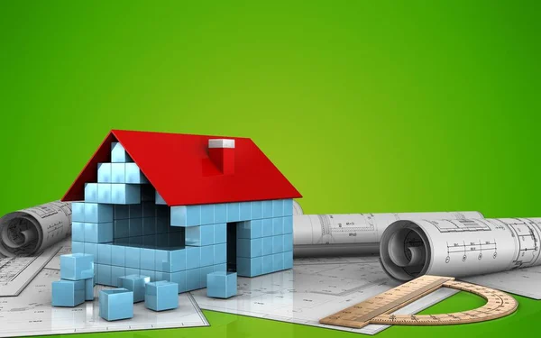 House blocks construction — Stock Photo, Image