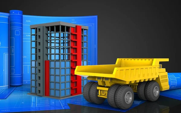 Rulo çizim ile Bina İnşaatı