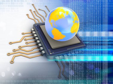  Elektronik mikroişlemci çizimi 