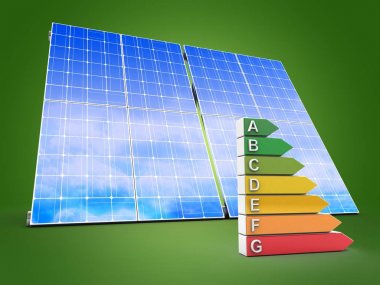 yeşil arka plan üzerinde güneş paneli 