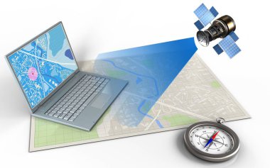 bilgisayar ile parlak harita