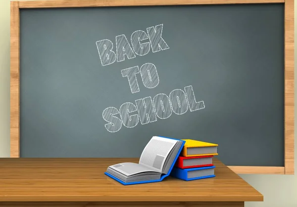 Board with back to school text — Stock Photo, Image
