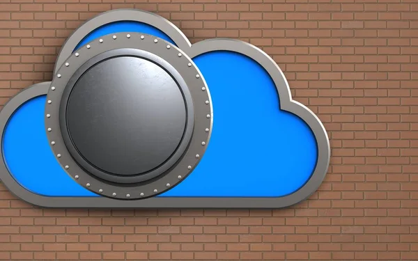 illustration of cloud with vault door