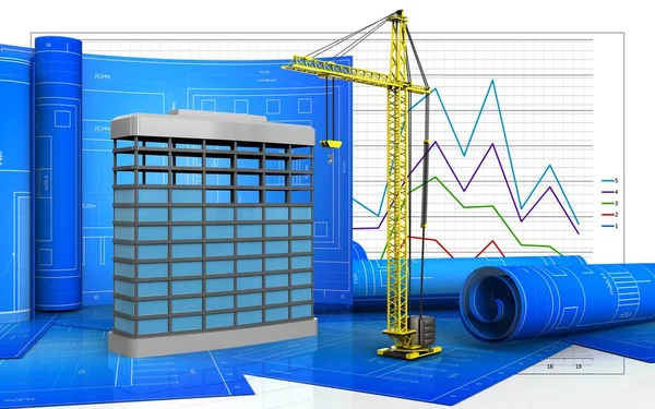 Bina arka plan üzerinde gösterimi