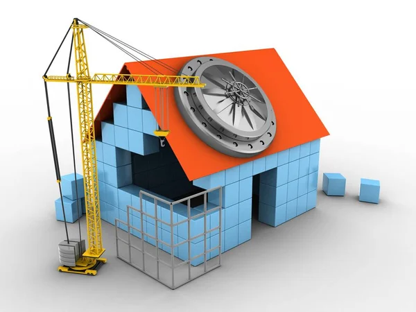 Illustration of block house — Stock Photo, Image