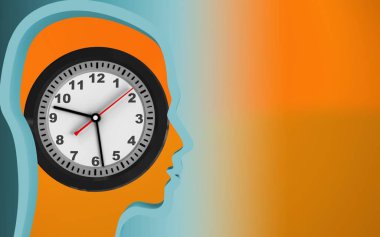 Turuncu arka plan üzerinde saat