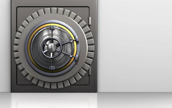 Metal safe with wheel door — Stock Photo, Image