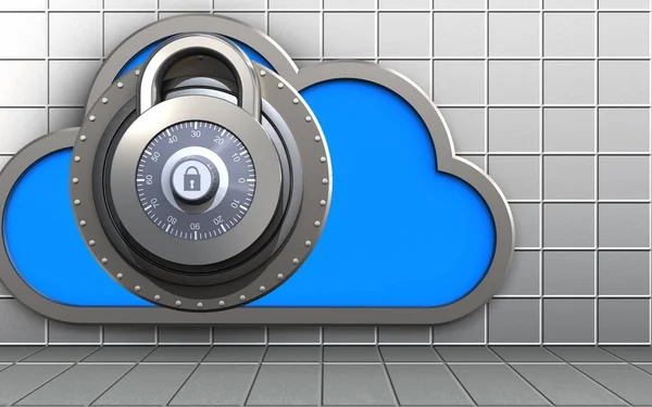 Illustration of cloud with lock — Stock Photo, Image