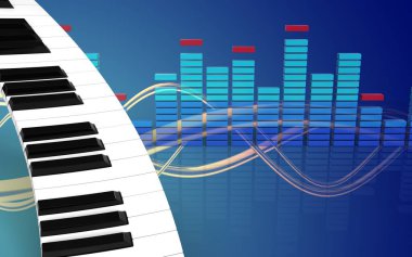 dalga üzerinde piyano klavye