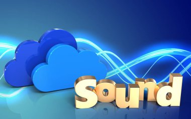 bulutlar ses arka plan üzerinde gösterimi 