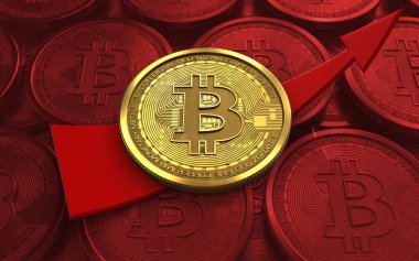 bitcoin arka plan üzerinde gösterimi