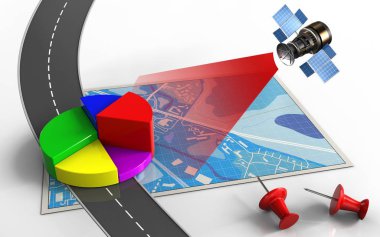 iş verilerini ve kırmızı iğneler