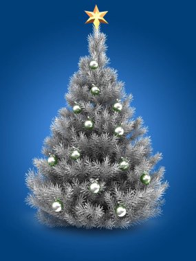 Gümüş Noel ağacı 3D çizimi 