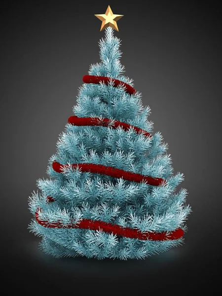 Голубая рождественская ёлка — стоковое фото