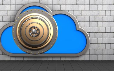  Altın kasa kapısı ile bulut 