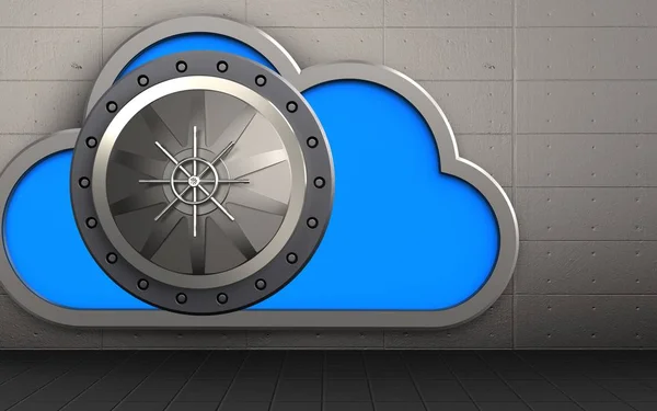 Illustration of cloud with vault door — Stock Photo, Image