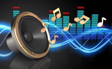 Hoparlör ses dalgası üzerinde 