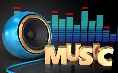  illüstrasyon mavi ses hoparlör