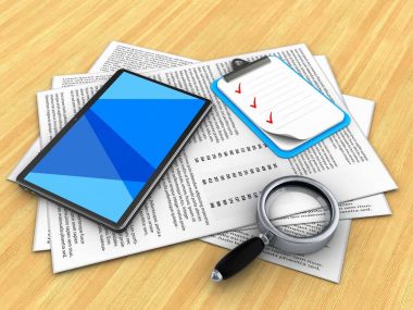 Kağıtları ve tablet bilgisayar 