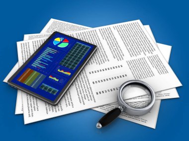 Kağıtları ve tablet çizimi