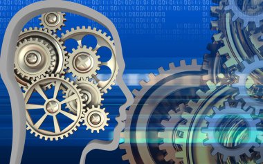  Gears'ı cyber arka plan üzerinde 