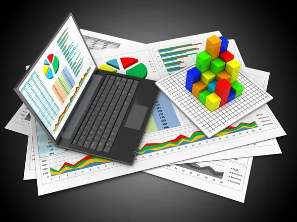 Illustration of business documents — Stock Photo, Image