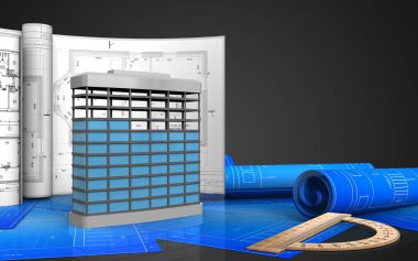 Bina inşaat çizimleri ile 