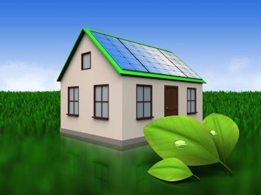 güneş paneli ile ev 