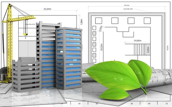 Illustrazione della costruzione di edifici urbani — Foto Stock