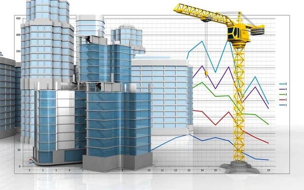 Illustrazione della costruzione del quartiere cittadino — Foto Stock