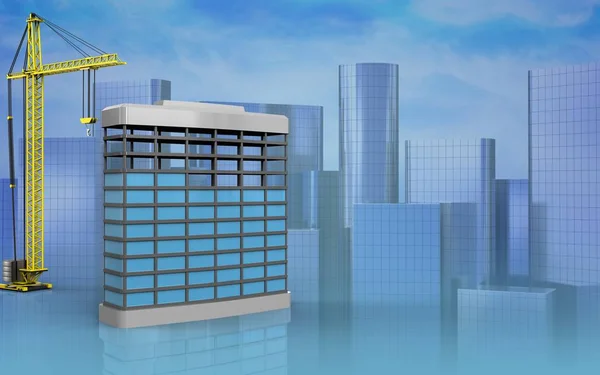 Illustration of building over  background — Stock Photo, Image