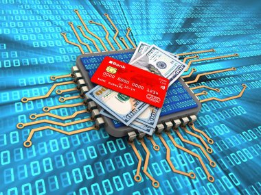 İşlemci arka plan üzerinde gösterimi 