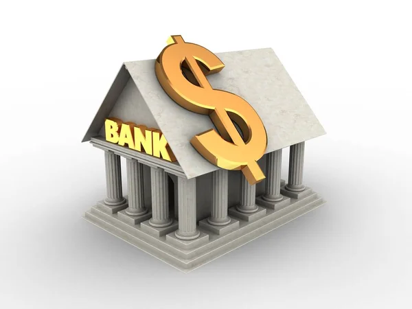 Illustratie van de Bank op witte achtergrond — Stockfoto