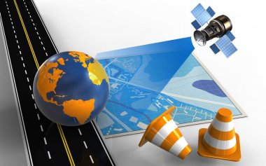 Dünya küre ile mavi harita 