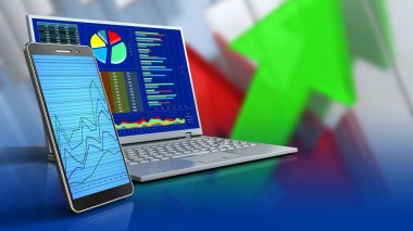  bilgisayar arka plan üzerinde gösterimi