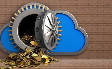 tuğla duvarın üzerinden altın sikke