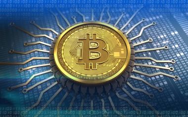 onaltılık arka plan üzerinde bitcoin 