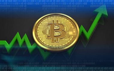 siyah arka plan üzerinde bitcoin