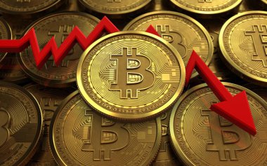 bitcoin para yığınları arka plan üzerinde