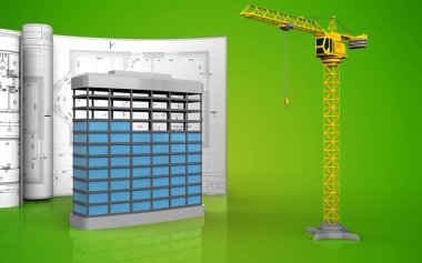 Bina inşaat çizimleri ile 