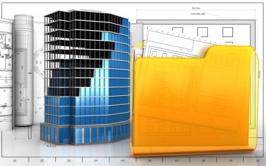 bina inşaat ofis çizimi