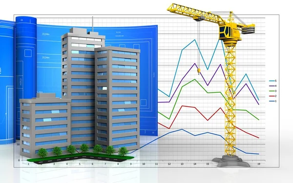 Illustratie van woonwijk — Stockfoto