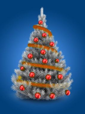 Gümüş Noel ağacının gösterimi 