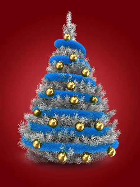 Illustratie van zilveren kerstboom — Stockfoto