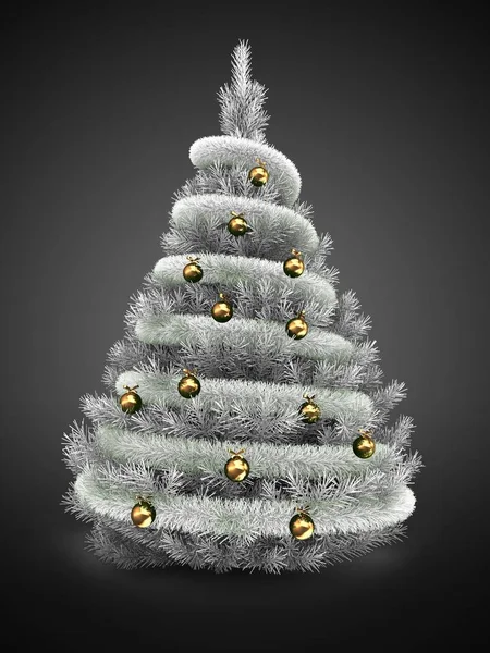Ilustración de árbol de Navidad de plata —  Fotos de Stock
