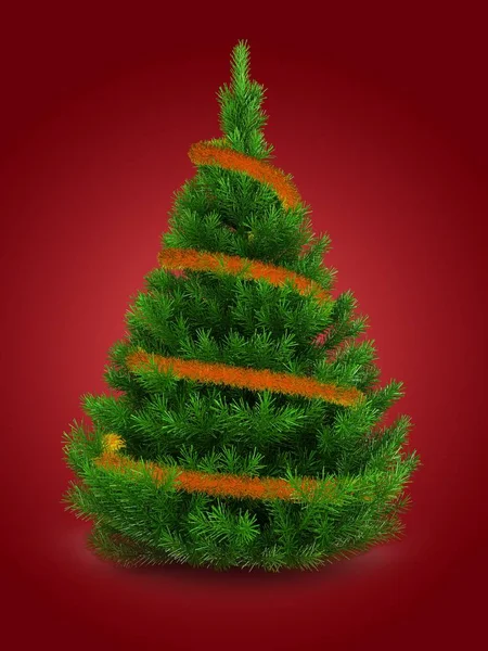 Ilustrace zelený vánoční stromeček — Stock fotografie