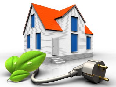 Eko güç kablosu üzerinden beyaz